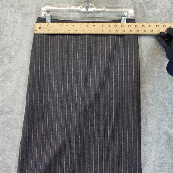 MaxMara Skirt Womens 4 Gray Pinstripe Wool Blend Made In Italy Career Workwear - Picture 2 of 10